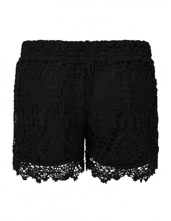 Lace Hem Crochet Shorts For Women Beach Hollow Out Short Pants