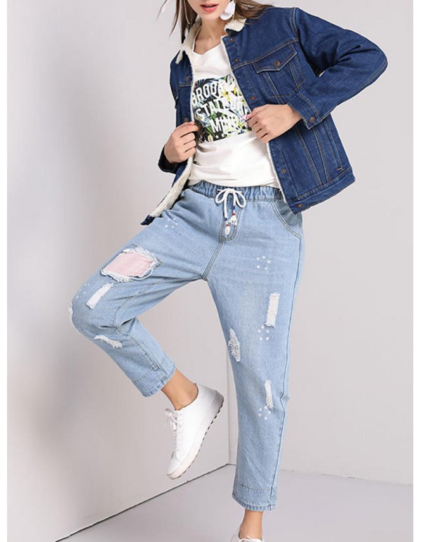 XL-5XL Casual Women Thick Denim Jackets