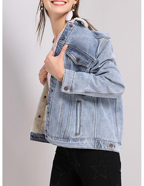 XL-5XL Casual Women Thick Denim Jackets