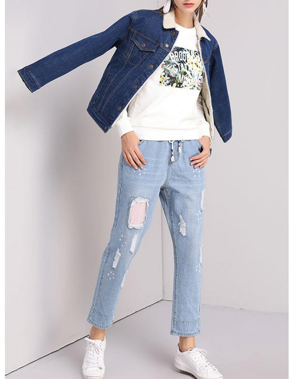 XL-5XL Casual Women Thick Denim Jackets