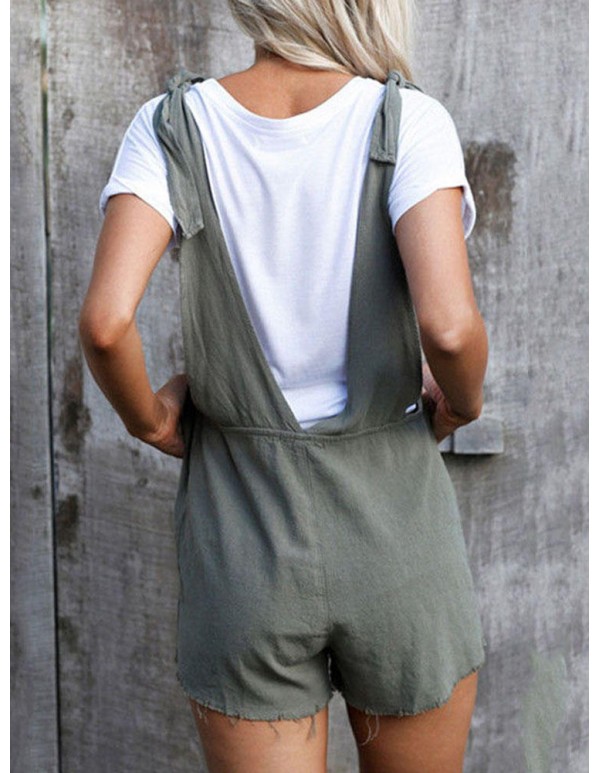 Women Strappy Sleeveless Mini Jumpsuit Shorts Overalls