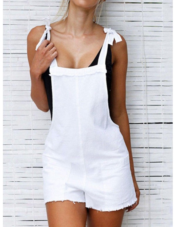 Women Strappy Sleeveless Mini Jumpsuit Shorts Overalls