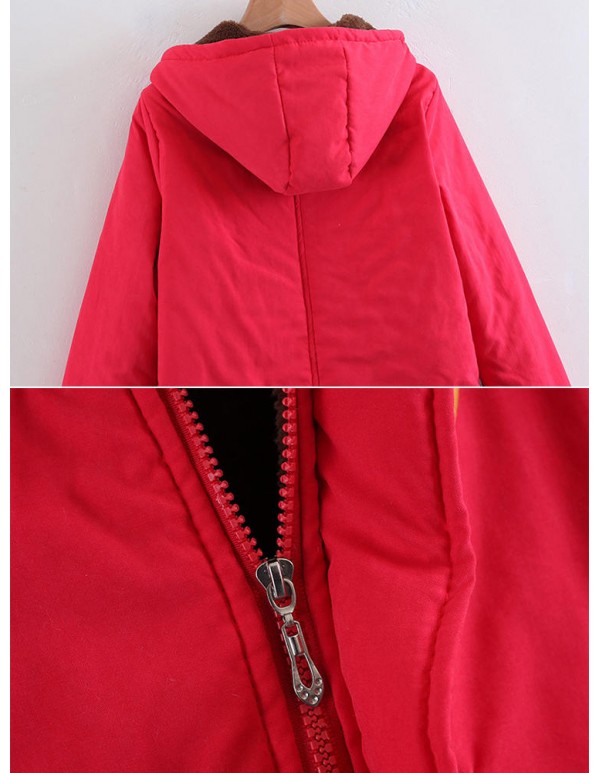 Women Casual Multicolor Winter Hooded Jacket Coats